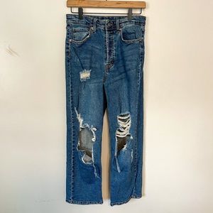 WILD FABLE Distressed straight leg mom jeans
